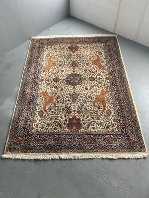 Indian carpet of Tabriz design ivory field (308 x 220cm)
