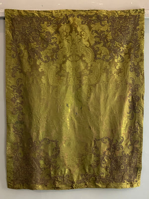Florentine green antique silk damask cover (134 x 105)