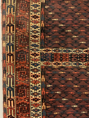 Turkmen Yomut antique doorway ensi rug (155 x 142cm)