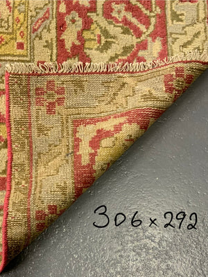 Indian antique pale colour carpet (306 x 292cm)