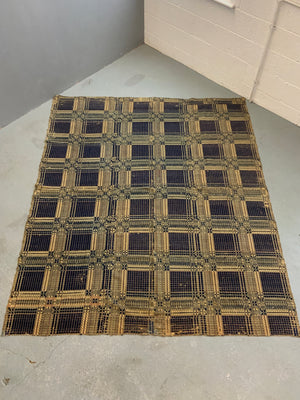 American antique Pennsylvanian wool double-cloth blanket (232 x 193cm)