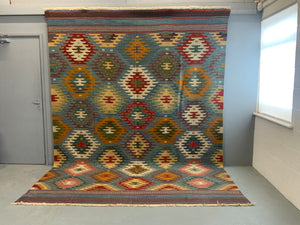 Turkish Konya kilm carpet with Afyon design (355 x 264cm) *new