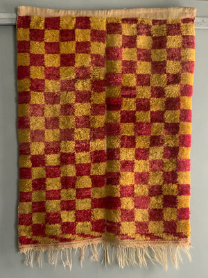 Turkish Obruk looped pile vintage Çeki Tülü rug (134 x 102cm)