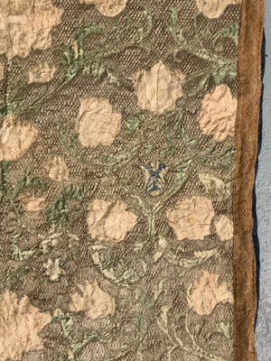 Continental antique gilt embroidered brocade (170 x 92cm)