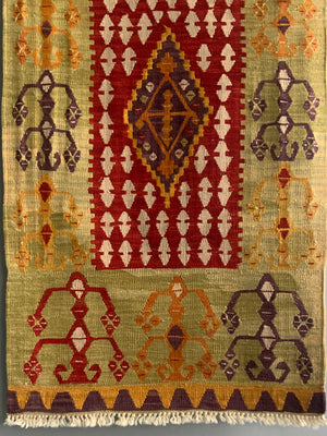 Turkish Konya natural dye kilim short runner (177 x 70cm) *new
