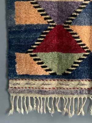 Turkish Obruk looped pile multicolour vintage Çeki Tülü rug (162 x 110cm)