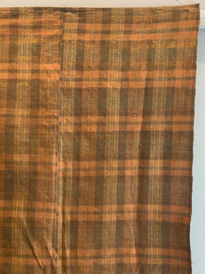 Vintage plaid handmade cloth (177 x 172cm)