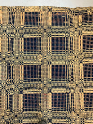 American antique Pennsylvanian wool double-cloth blanket (232 x 193cm)