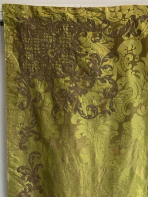 Florentine green antique silk damask cover (134 x 105)