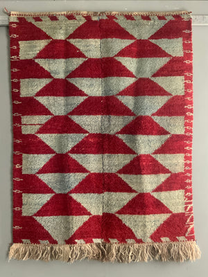 Turkish Obruk looped pile vintage Çeki Tülü rug (148 x 117cm)