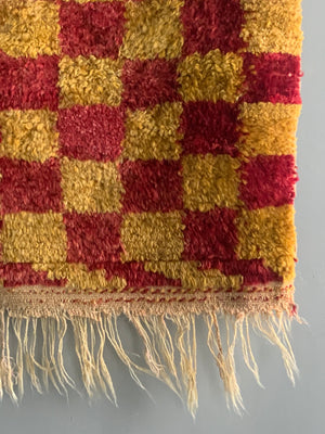 Turkish Obruk looped pile vintage Çeki Tülü rug (134 x 102cm)