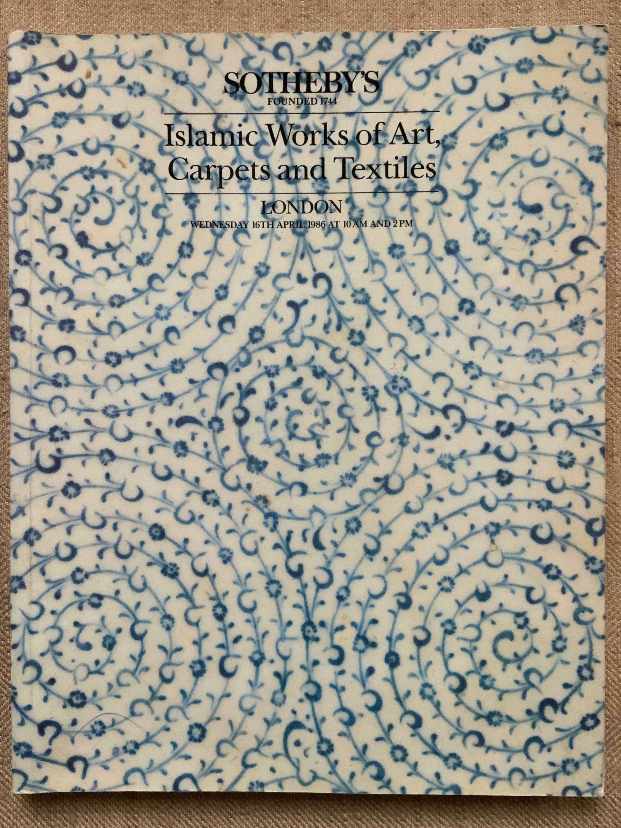 Sotheby’s London Islamic Works of Art, Carpets and Textiles 16 April 1986
