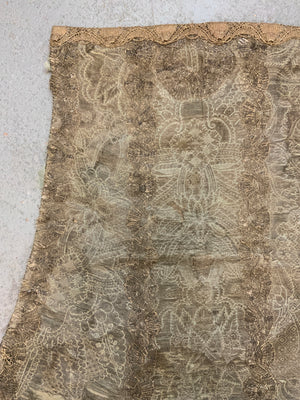 Antique Chasuble with heavy silver brocading (74 x 64)