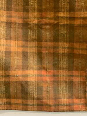 Vintage plaid handmade cloth (177 x 172cm)