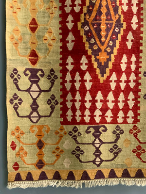 Turkish Konya natural dye kilim short runner (201 x 73cm) *new