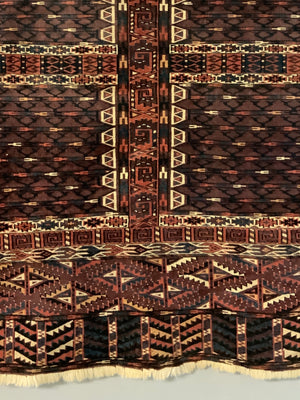 Turkmen Yomut antique doorway ensi rug (155 x 142cm)