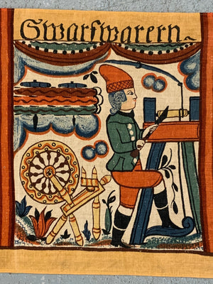 Norwegian museum reproduction printed cloth of trades (125 x 40cm)