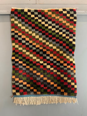 Turkish Karapinar chequered rug (135 x 100)