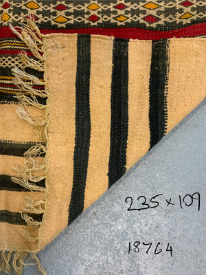 Tunisian Berber brocaded flatweave (235 x 109cm)