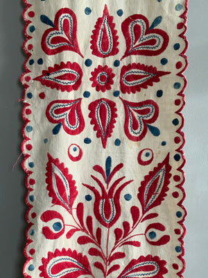 Hungarian antique embroidery counterplain (169 x 38cm)