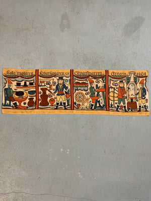Norwegian museum reproduction printed cloth of trades (125 x 40cm)