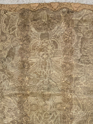 Antique Chasuble with heavy silver brocading (74 x 64)