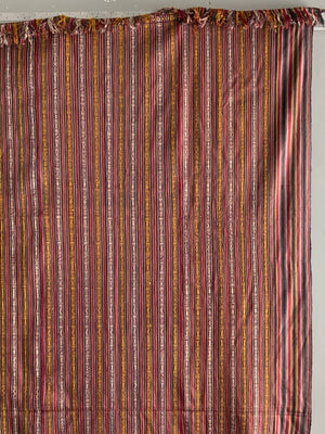 Bhutanese vintage supplementary warp pattern wool silk cover (272 x 138cm)