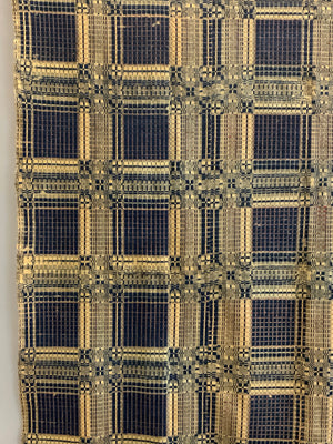 American antique Pennsylvanian wool double-cloth blanket (232 x 193cm)