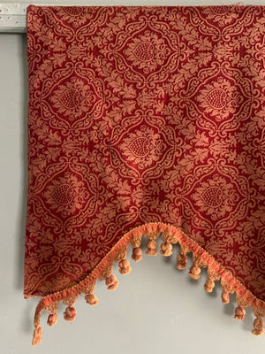 Victorian printed and etched velvet pelmet (112 x 63cm)