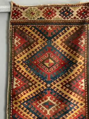 Azeri Kasak Bordjalou antique rug fragment 205 x 80
