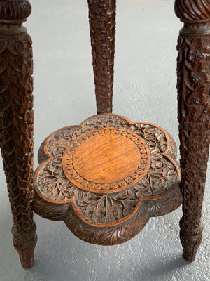 South Indian rosewood tripod table (52 x 42cm)