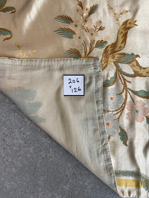 French antique Lyon satin silk brocade (206 x 126cm )
