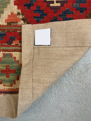Turkish antique kilim fragment mounted (80 x 93cm)