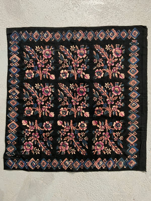 Turkish vintage Tokat Kandili type wood block pink printed cotton (96 x 94cm)