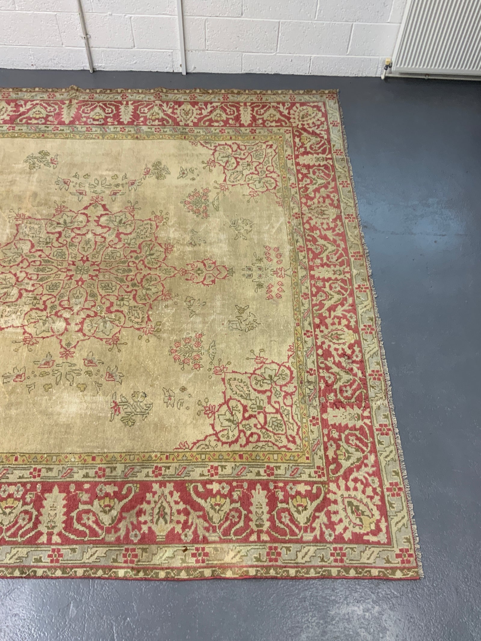 Indian antique pale colour carpet (306 x 292cm)