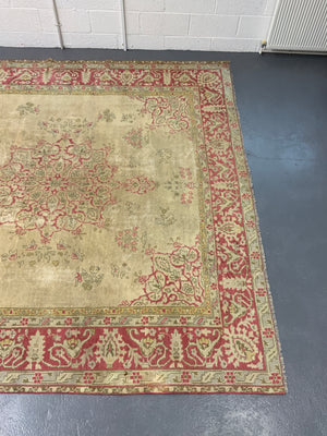 Indian antique pale colour carpet (306 x 292cm)