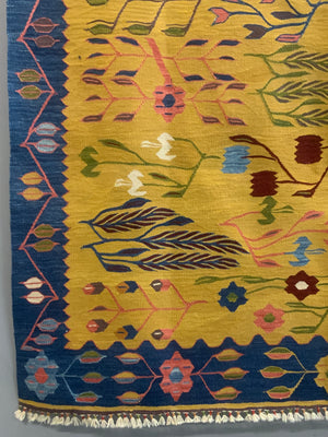 Turkish kilim tapestry carpet with Sarcoy design (220 x 164cm) *new