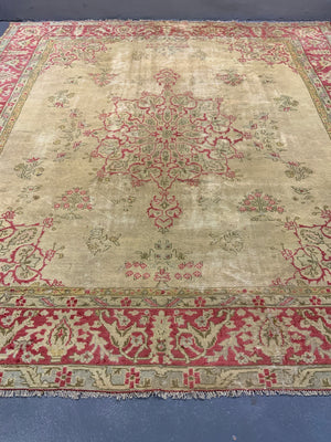 Indian antique pale colour carpet (306 x 292cm)