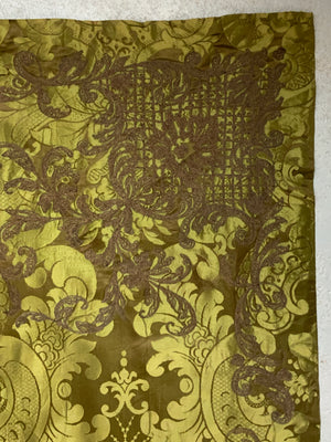 Florentine green antique silk damask cover (134 x 105)