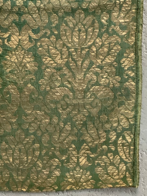 Italian style brocade on green (117 x 52)