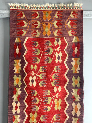 Turkish natural dye kilim short runner (190 x 64cm) *new