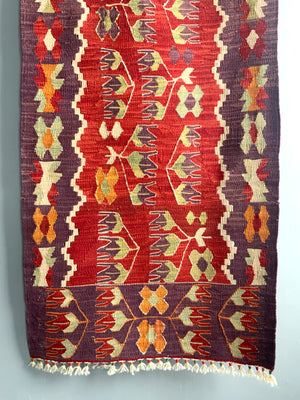 Turkish natural dye kilim short runner (190 x 64cm) *new