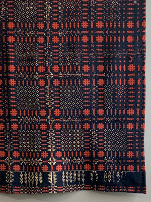 American Pennsylvanian antique small double-cloth blanket (161 x 155cm)