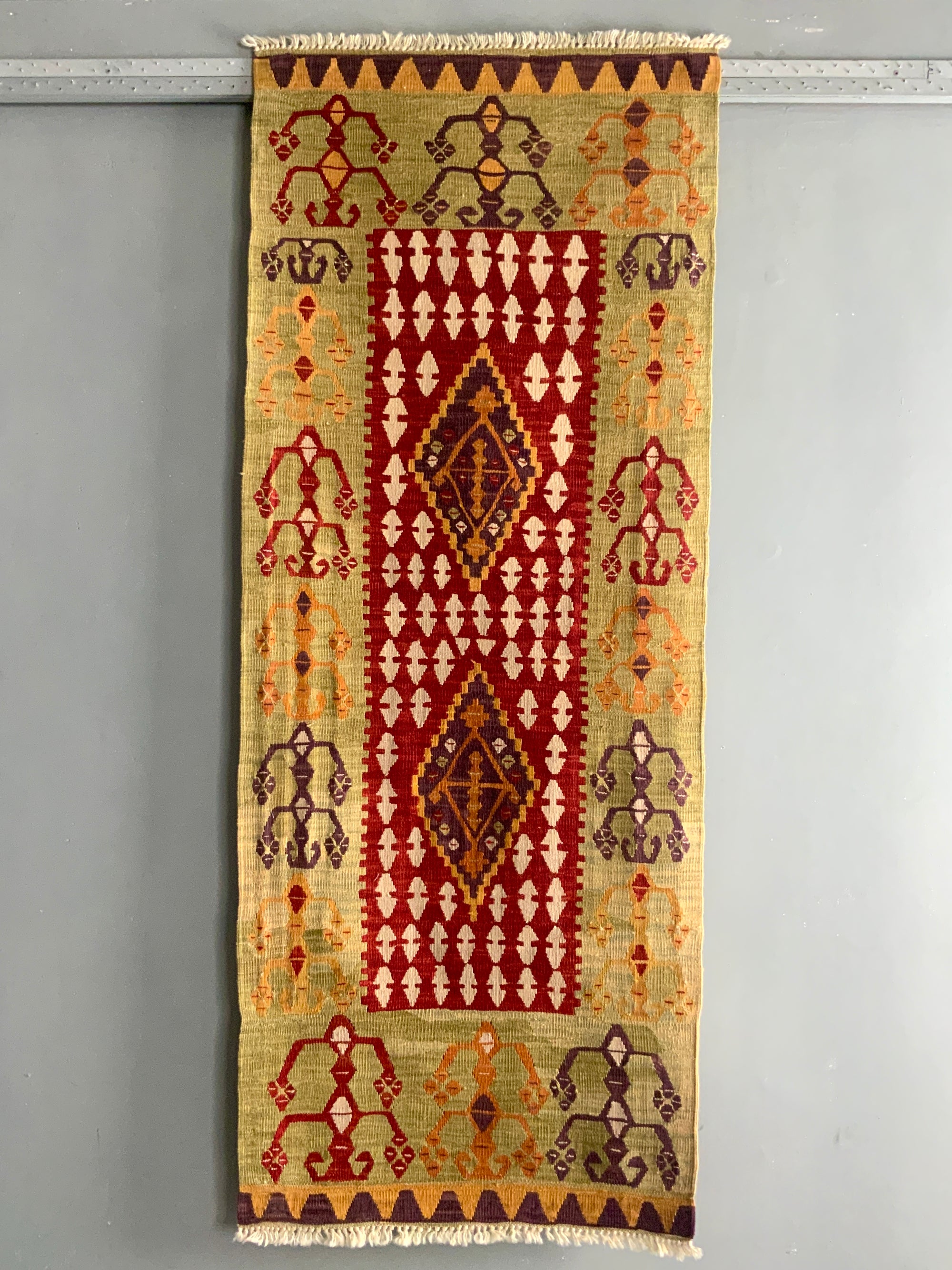 Turkish Konya natural dye kilim short runner (177 x 70cm) *new