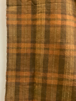 Vintage plaid handmade cloth (177 x 172cm)