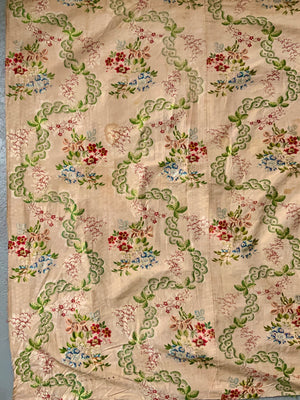 French Lyon antique brocade silk (201 x 102cm)