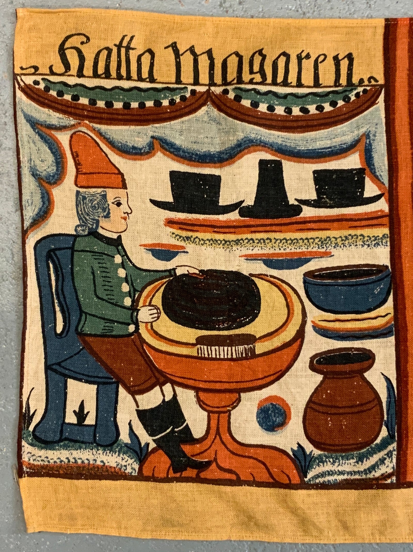 Norwegian museum reproduction printed cloth of trades (125 x 40cm)