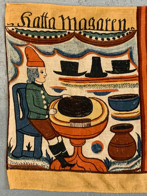 Norwegian museum reproduction printed cloth of trades (125 x 40cm)