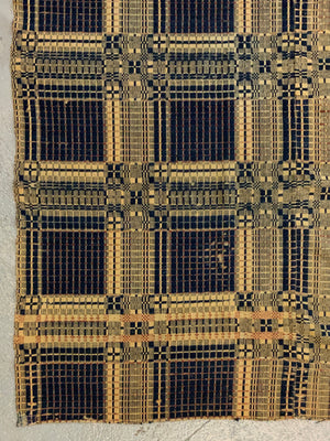 American antique Pennsylvanian wool double-cloth blanket (232 x 193cm)