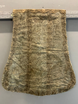 Antique Chasuble with heavy silver brocading (74 x 64)